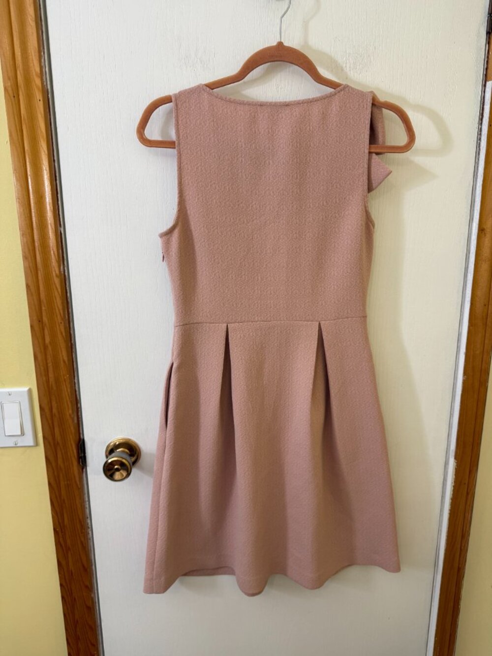 🦋 2/30 RW&CO Blush Pink Bow Fit & Flare Dress Size 2 - Picture 3 of 8